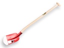 Scoop shovel RUHR BRILLANT 1/2 0 red, extra hardened, with ATLAS gooseneck shovel handle 95 cm strongly bent