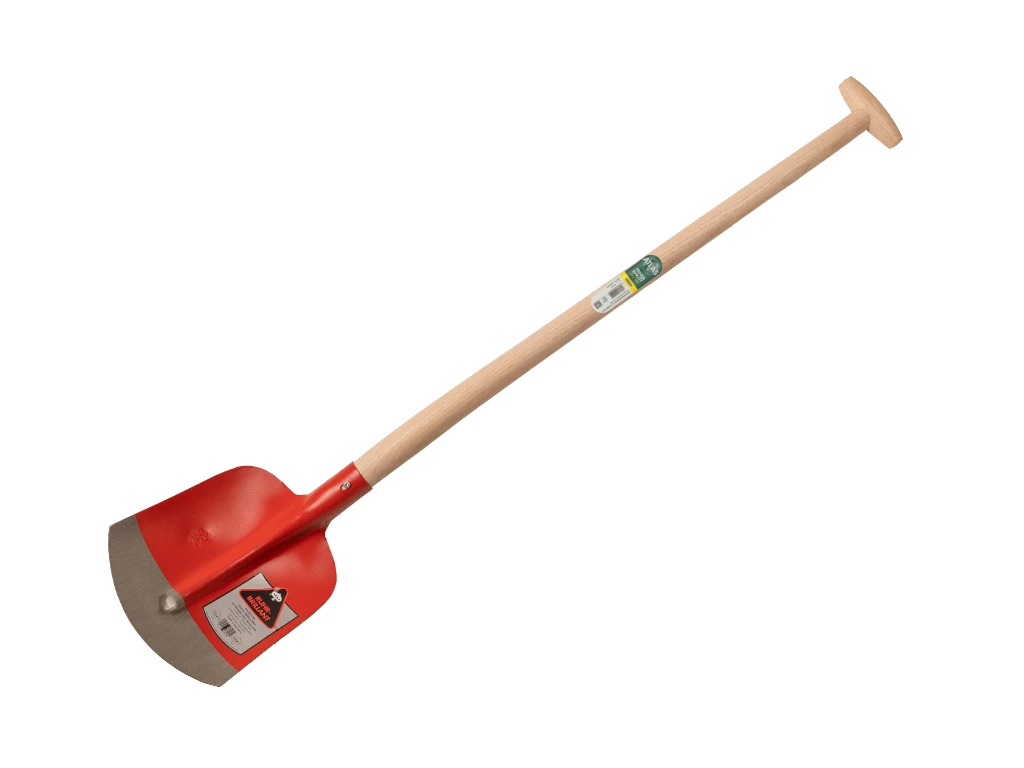 [700605] Holländer Sandschaufel RUHR BRILLANT 3/4 00 rot, extra gehärtet, mit ATLAS Schwanenhals-Schaufelstiel 95 cm stark gebogen