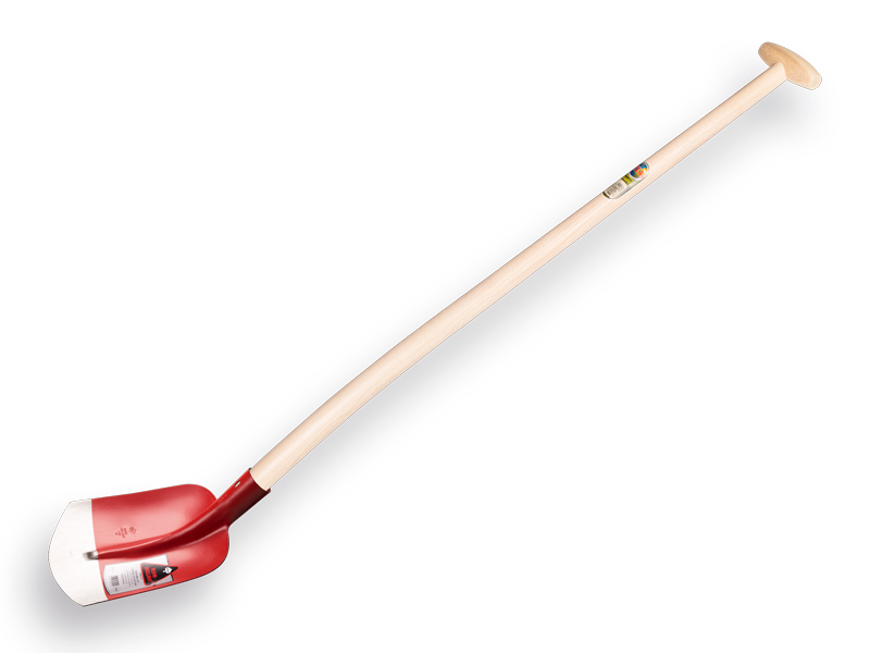 [700608] Scoop Shovel RUHR BRILLANT 3/4 00 red, extra hardened, with ATLAS shovel handle 110 cm bent, FSC 100%