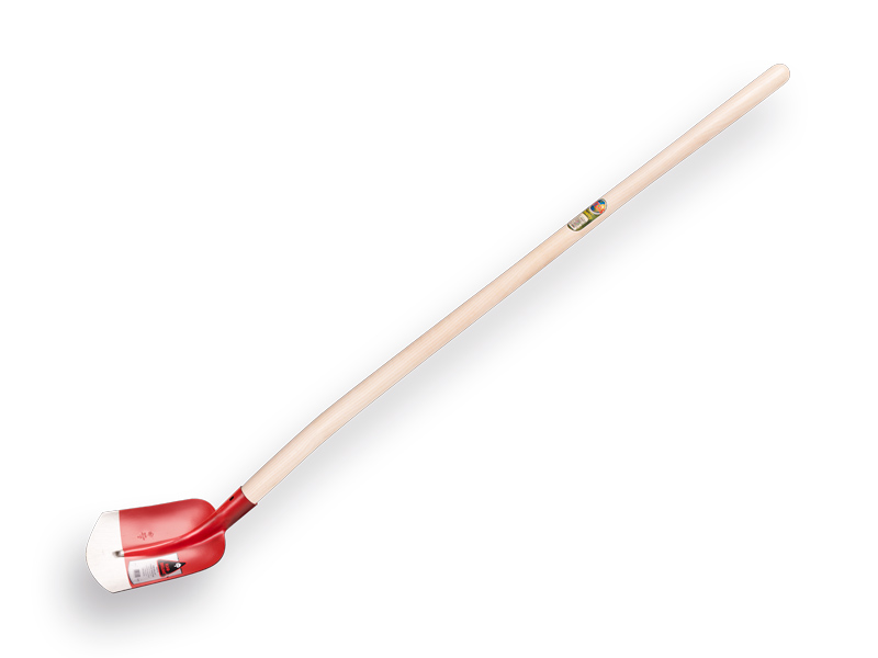 [700610] Scoop Shovel RUHR BRILLANT 3/4 00 red, extra hardened, with ATLAS shovel handle 130 cm bent, FSC 100%