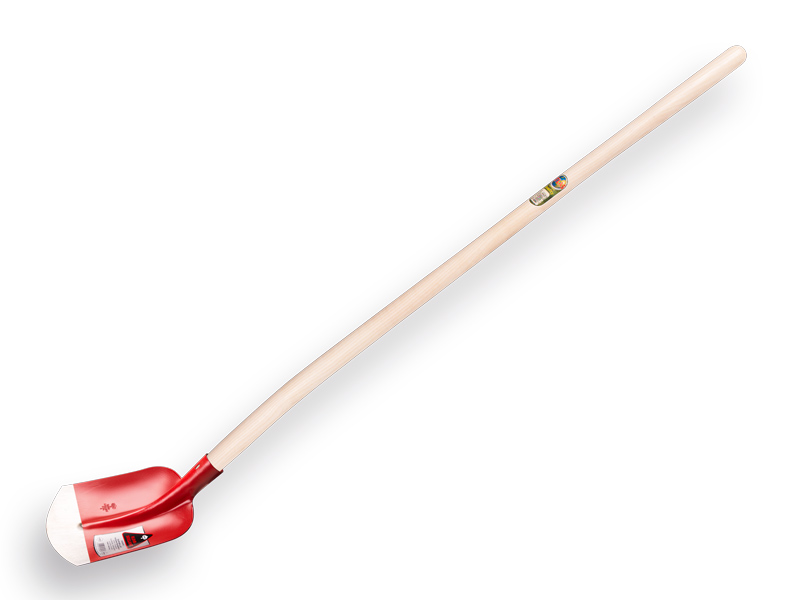 [700615] Holländer Sandschaufel RUHR BRILLANT 3/4 0 rot, extra gehärtet, mit ATLAS Schaufelstiel 130 cm gebogen, FSC 100%