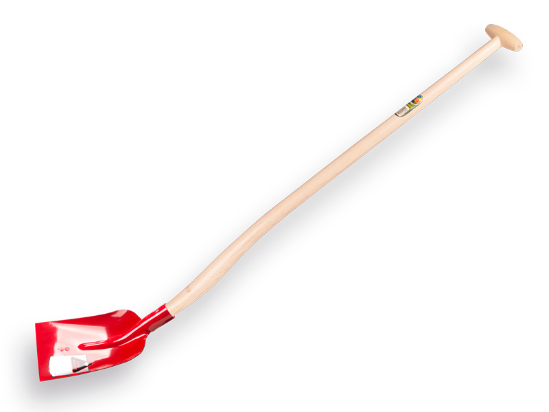 Pelle à béton RUHR BRILLANT 3/4 0 rouge, trempé avec manche de pelle à col de cygne extra doublement courbé 110 cm