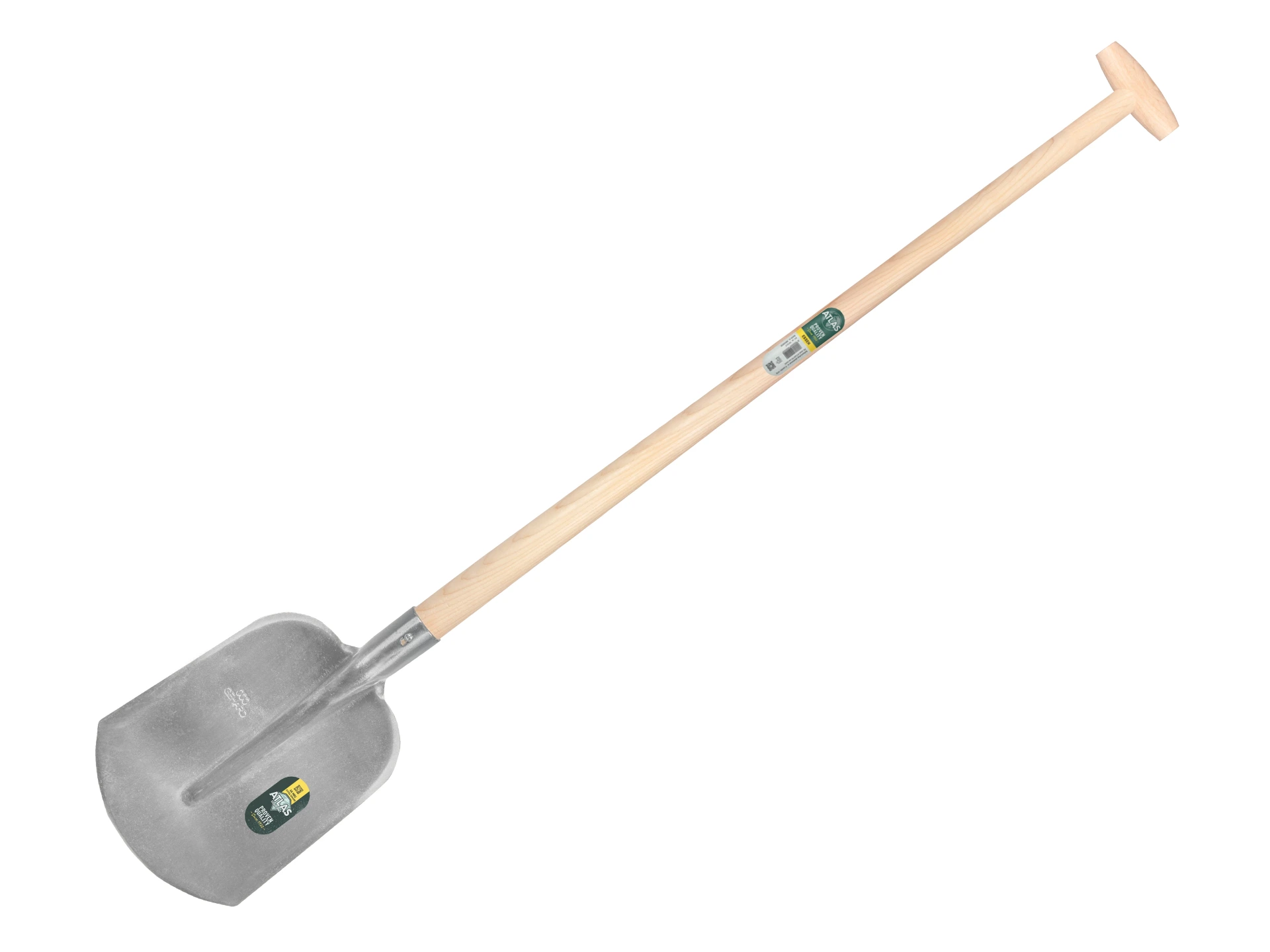[705098] Digging Shovel ATLAS DIAMOND straight 000, with ATLAS Gooseneck Shovel Handle 100 cm slightly bent