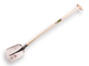 Digging shovel ABC 1/4 00, hardened and polished, with ATLAS gooseneck shovel handle 100 cm strongly bent