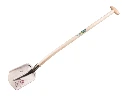 Digging shovel ABC 1/4 00, hardened and polished, with ATLAS gooseneck shovel handle 100 cm strongly bent