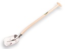 Scoop shovel ABC 1/2 00, hardened and polished, with ATLAS gooseneck shovel handle 90 cm strongly bent