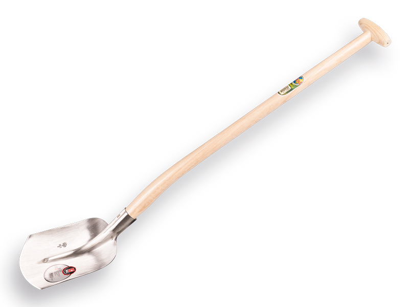 Scoop shovel ABC 1/2 0, hardened and polished, with ATLAS gooseneck shovel handle 90 cm strongly bent