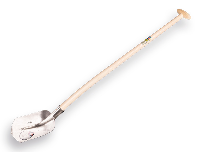 Scoop shovel ABC 1/2 00, hardened and polished, with ATLAS shovel handle 110 cm bent