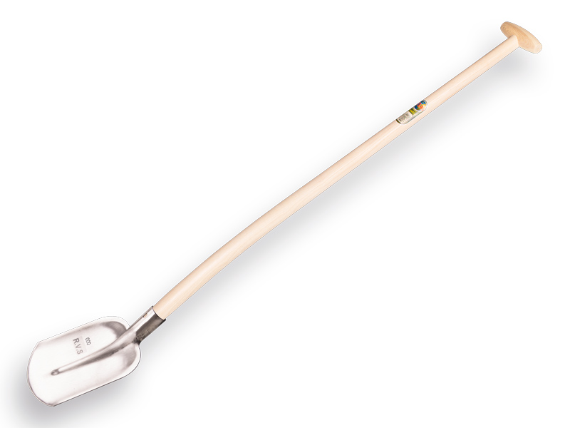 Pelle ATLAS DIAMANT acier inoxydable 1/4 000, avec ATLAS manche de pelle 110 cm courbé