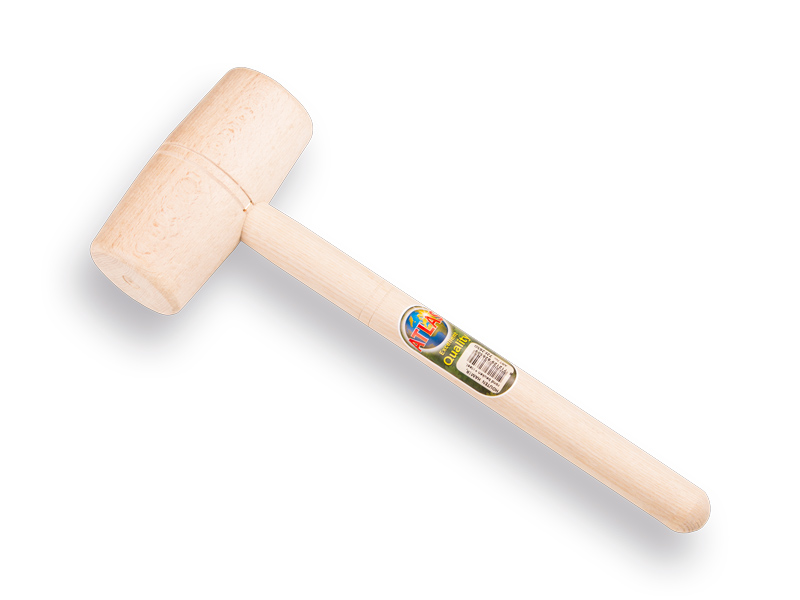 Wooden hammer beech wood round Ø 70mm with handle