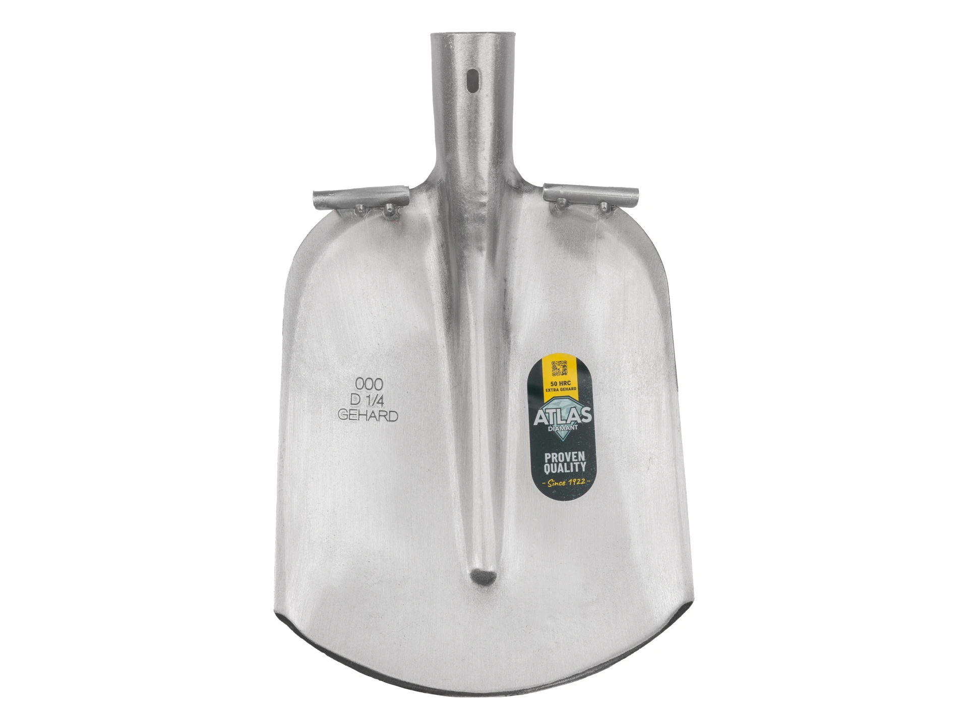 Digging shovel ATLAS DIAMANT 1/4 000 hardened, polished, ROUND TREADS, without handle