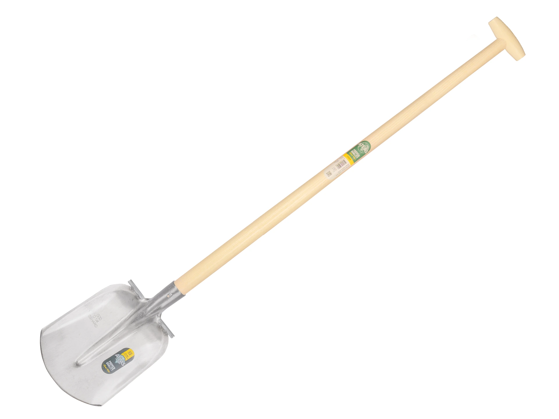[735412] Digging shovel ATLAS DIAMOND 1/4 000 hardened, polished, ROUND TREADS, with ATLAS shovel handle 110 cm bent, FSC 100%