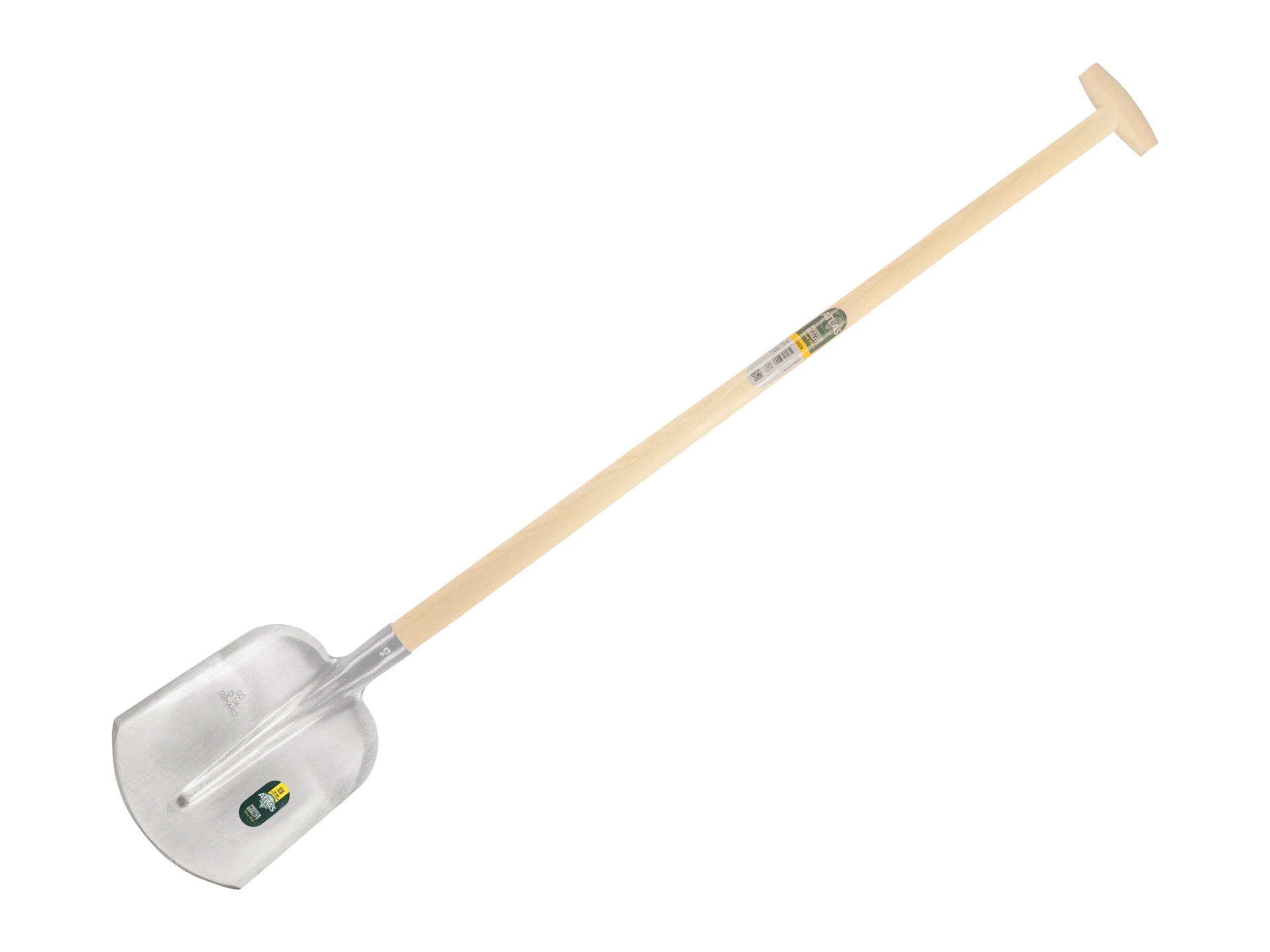 [735445] Digging Shovel ATLAS DIAMOND 1/4 00 hardened, polished, with ATLAS Gooseneck Shovel Handle 110 cm extra double bent
