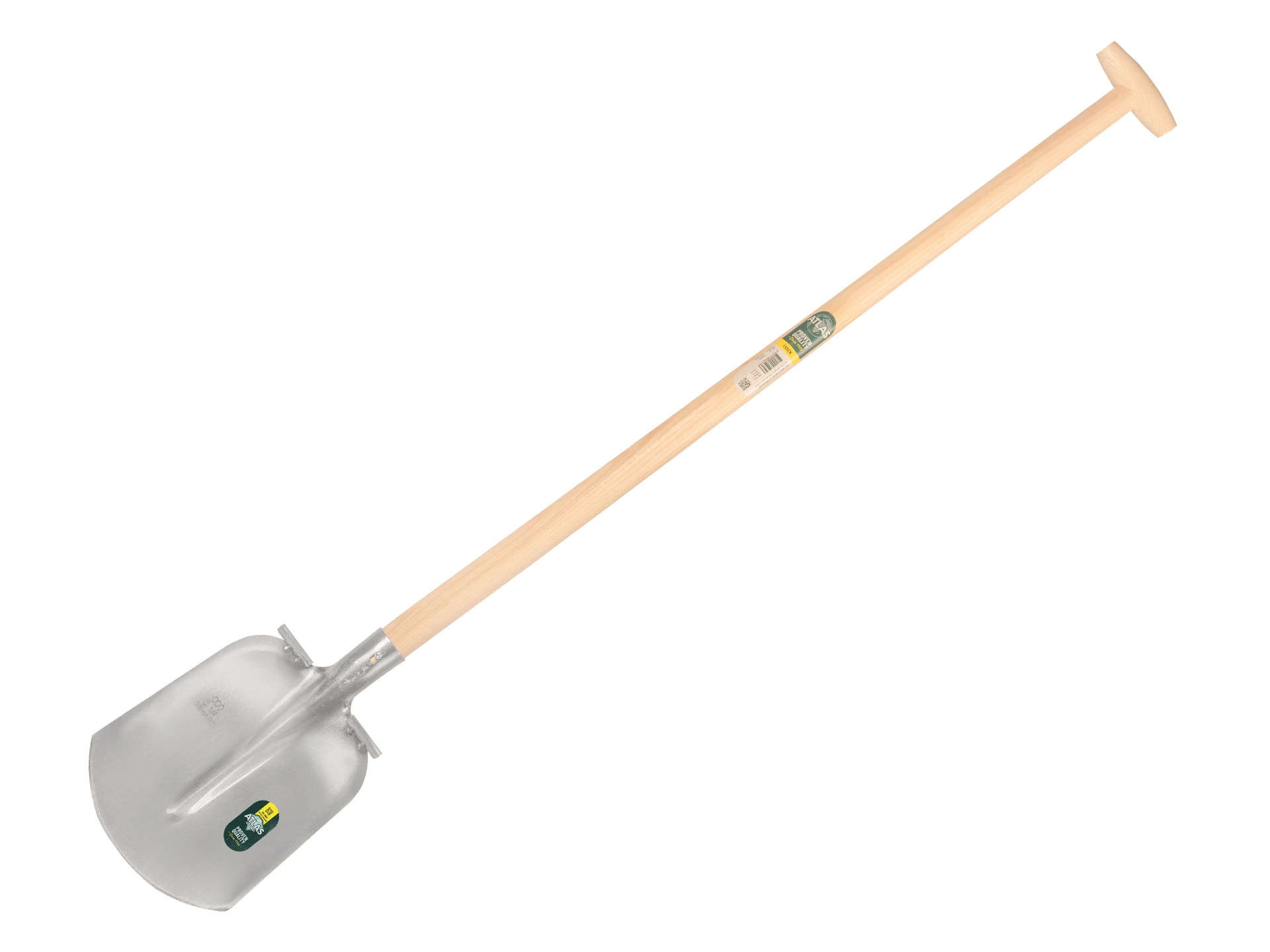[735474] Digging shovel ATLAS DIAMANT 1/4 000 hardened, polished, round treads, with gooseneck shovel handle 110 cm extra double bent