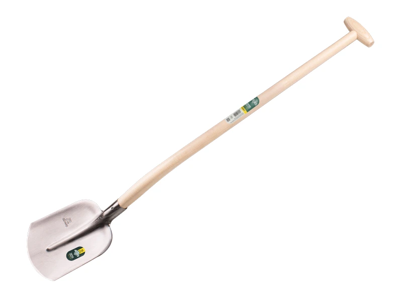 [735480] Digging shovel ATLAS DIAMOND 1/4 000 hardened, blank polished, with gooseneck shovel handle 100 cm strongly bent