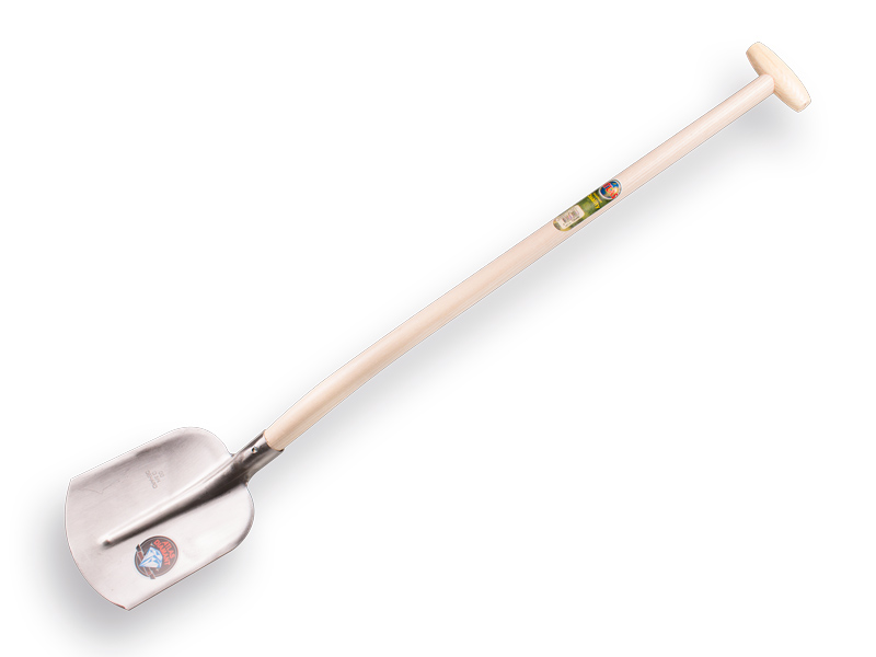[735497] Digging shovel ATLAS DIAMOND 1/4 00 hardened, polished, with ATLAS gooseneck shovel handle 110 cm strongly bent