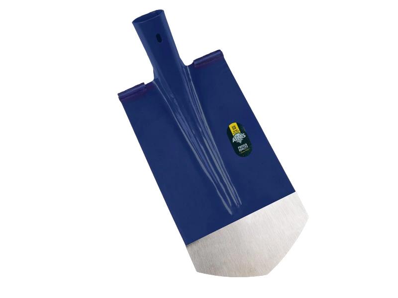 [755776] Kabelschaufel ATLAS DIAMANT 16 cm 3/4 blau, Unterseite spitz, runder Tritt, gehärtet und poliert, ohne Stiel