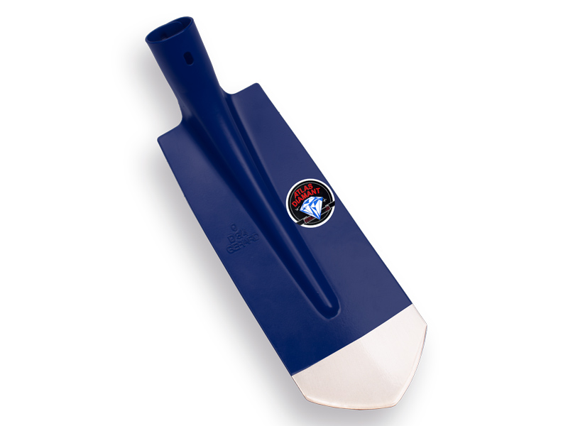 Cable shovel ATLAS DIAMANT 11.5 cm 3/4 blue, underside Ground stake, hardened and polished, without handle