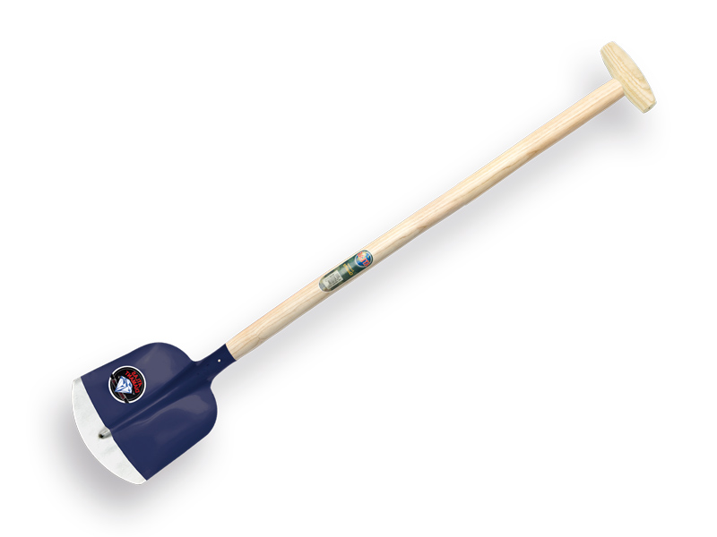 [770500] Scoop Shovel ATLAS DIAMOND 3/4 0 blue, hardened and polished, with ATLAS Gooseneck Shovel Handle 100 cm strongly bent