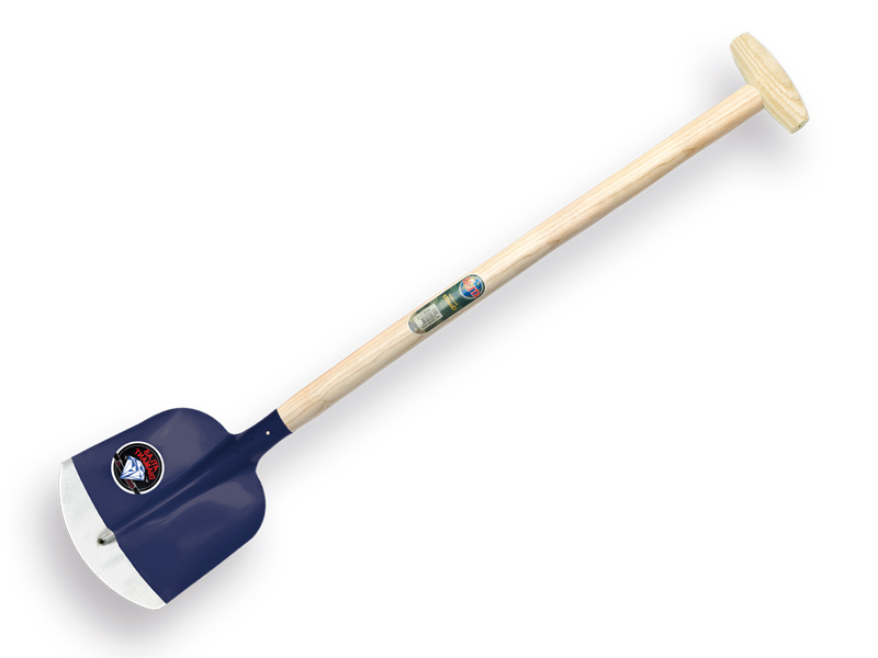 Schepbats ATLAS DIAMANT 3/4 0 blauw, gehard en gepolijst, met ATLAS schopsteel 110 cm gebogen