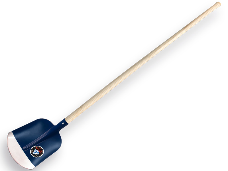 Scoop shovel ATLAS DIAMANT 3/4 0 blue, hardened and polished, with ATLAS shovel handle 130 cm bent