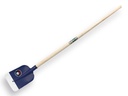 Concrete shovel ATLAS DIAMANT 1/2 0 blue rounded, with ATLAS shovel handle 130 cm bent