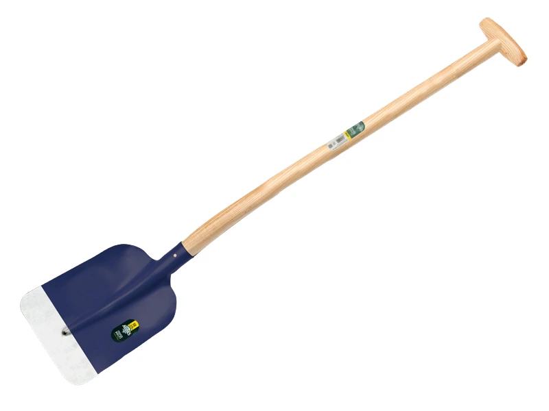 [770598] Pelle à béton ATLAS DIAMANT 1/2 0 bleu arrondi, avec manche de pelle à col de cygne ATLAS 110 cm doublement courbé
