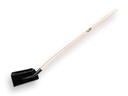 Stable shovel ATLAS no. 4 clear lacquered, 24.5 x 33 cm, with ATLAS shovel handle 130 cm bent