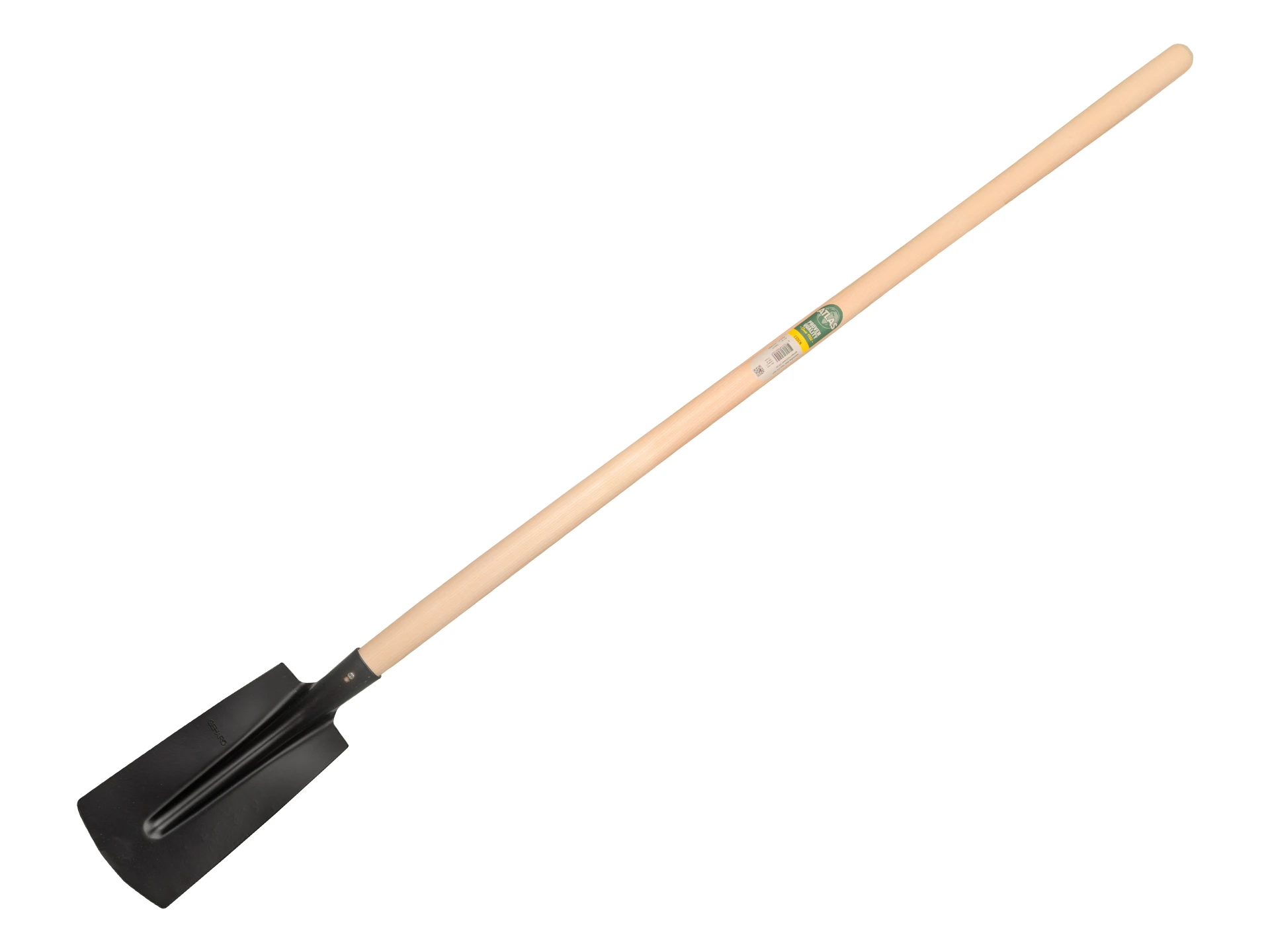 [780515] Kabelschaufel ATLAS 14 cm 3/4 schwarz, Unterkante gerade, extra gehärtet, mit ATLAS Schaufelstiel 130 cm, FSC 100%