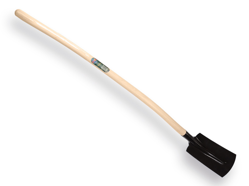 [780519] Pelle pose câble ATLAS 16 cm 1/2 noire, fond droit, extra trempé, avec ATLAS manche de pelle 130 cm