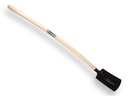 Cable shovel ATLAS 16 cm 1/2 black, bottom straight, extra hardened, with ATLAS shovel handle 130 cm