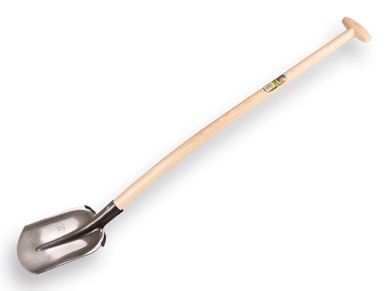 [780520] Flachrandschaufel ATLAS 1/4 000 gehärtet, flacher Tritt, mit ATLAS Schaufelstiel 100 cm gebogen