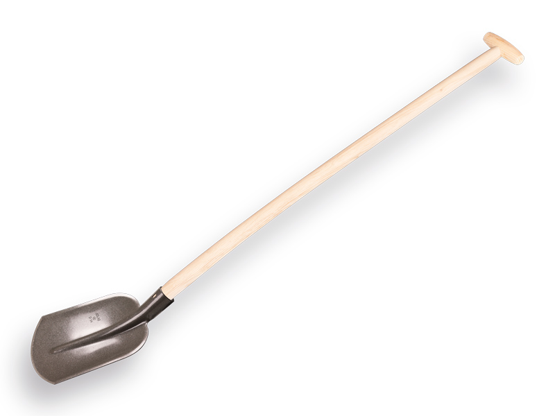 [780596] Digging shovel 1/4 00 grey lacquered with ash wood PE shovel handle 110 cm