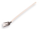 AKTION Betonschaufel 1/2 0 blank lackiert mit PE Eschenholz Schaufelstiel 130 cm gebogen