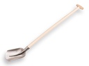 Scoop shovel 3/4 00, clear lacquered, with imported PE shovel handle 100 cm bent