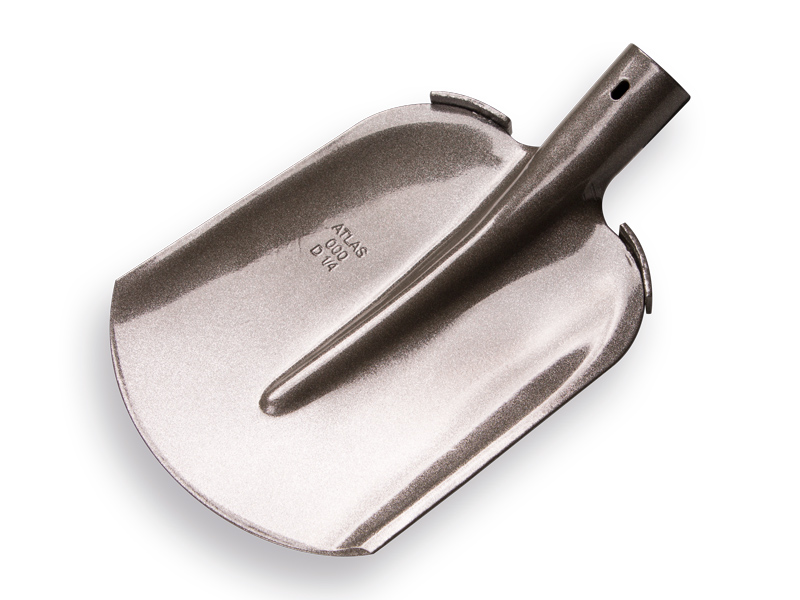 Digging shovel ATLAS 1/4 000 hardened, clear lacquered, FLAT STEP, without handle