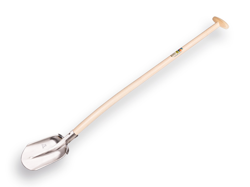 Digging shovel ATLAS DIAMANT 1/4 000, hardened and polished, flat step, with ATLAS shovel handle 110 cm bent