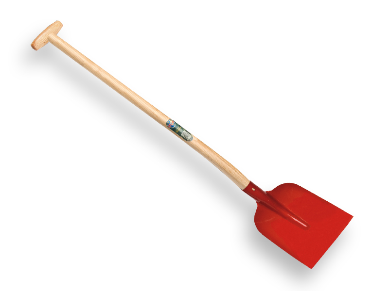 [780966] Betonschaufel ATLAS 1/2 0 rot, extra gehärtet, mit ATLAS Schaufelstiel 110 cm gebogen, FSC 100%