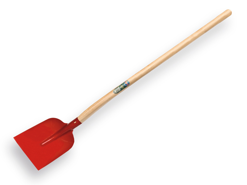 Concrete shovel ATLAS 1/2 0 red, extra hardened, with ATLAS shovel handle 130 cm bent