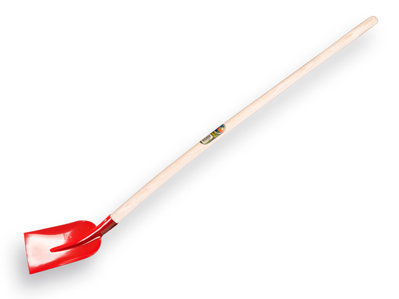 Pelle à béton ATLAS 1/2 0 rouge, extra trempé, avec PE manche de pelle 130 cm courbé
