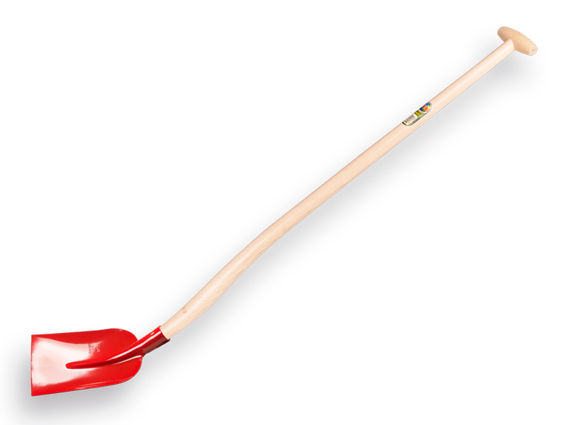 Concrete shovel ATLAS 1/2 0 red, extra hardened, with ATLAS gooseneck shovel handle 110 cm extra double-bent