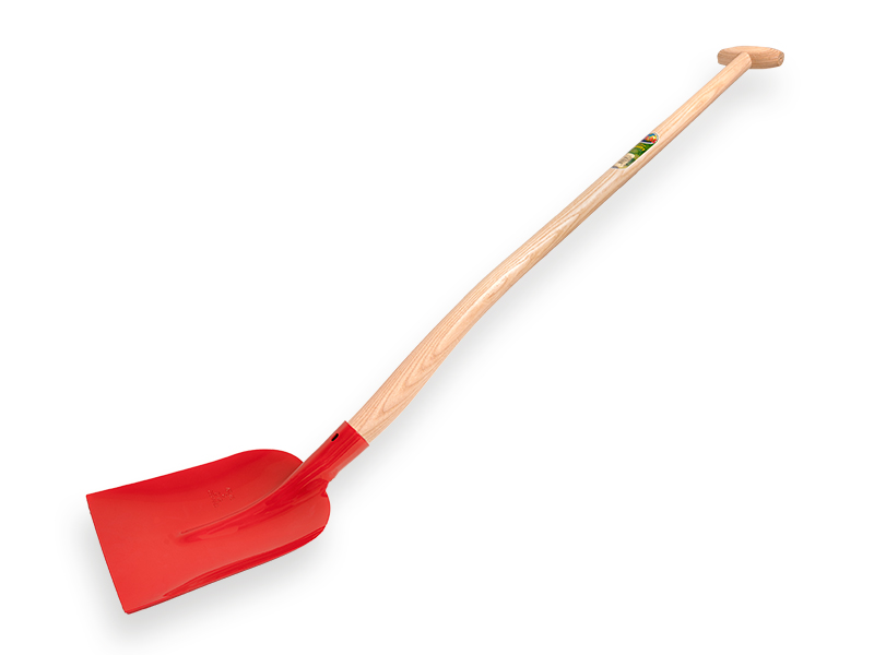 [780971] Pelle à béton ATLAS 1/2 0 rouge, extra trempé, avec manche de pelle à col de cygne ATLAS 110 cm doublement courbé