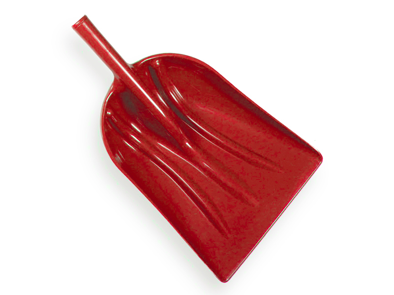 Grain shovel - feed scoop plastic red, blade size 36 x 45 cm, without handle