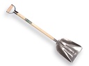 Grain shovel OFFNER aluminium with wear strip and ATLAS metal D-handle 95 cm bent, FSC 100%