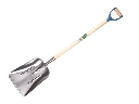 Grain shovel ATLAS Swedish model, aluminium with wear strip and ATLAS plastic D-handle 95 cm straight, FSC 100%