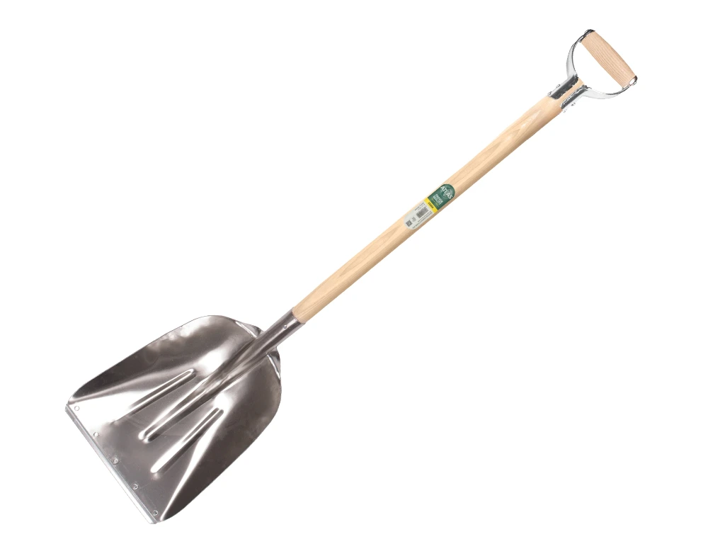 [790185] Getreideschaufel OFFNER JUMBO Aluminium mit Stahlkante, 36 x 48 cm, mit ATLAS Metall-D-Griff 95 cm, FSC 100%