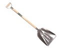Grain shovel OFFNER JUMBO aluminium with wear strip, 36 x 48 cm, with ATLAS metal D-handle 95 cm