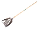 Grain shovel ATLAS aluminium with wear strip and ash wood handle 130 cm bent, FSC 100%