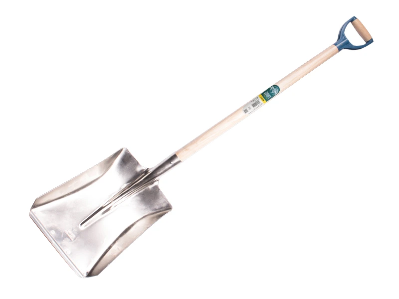 [797000] Ballast shovel OFFNER aluminium with wear strip, 27 x 35 cm, ATLAS plastic D-handle 95 cm bent, FSC 100%