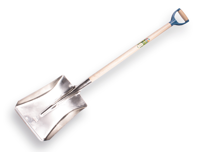 [797000] Ballast shovel OFFNER aluminium with wear strip, 27 x 35 cm, ATLAS plastic D-handle 95 cm bent